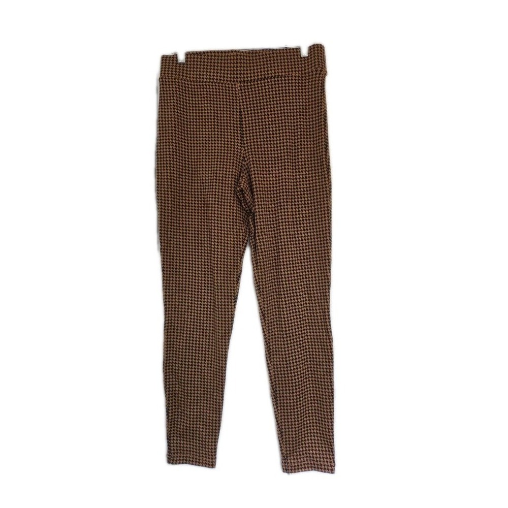 NWT Loft Women's Size M Brown & Black Houndstooth Pattern Stretch Legging Pants